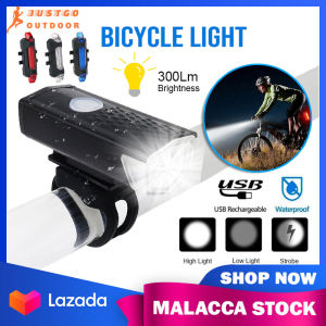 Bicycle Front Light 300 Lumens LED 3 Modes Lights USB Charging Safety Waterproof Taillight Light Night Cycling Riding Lamp 车前灯