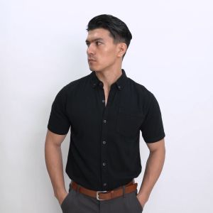 VENGOZ Kemeja Jeans Pria - Black: Nyaman & Tahan Lama