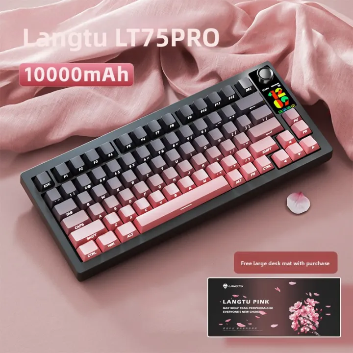 Microstep | Wolf Trail LT75PRO Mechanical Keyboard RGB Lighting Color Screen Office Computer Gaming Special Purpose Wireless Bluetooth USB