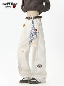 CHARLES JANGS HAPPY HEART | Heart Print Loose Fit Casual Trousers