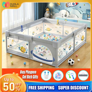 【Free Shipping】Playpen for Baby Large Playpen With Stainless Steel Frame Breathable Mesh Bed Fence