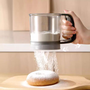YESPERY Kitchen Flour Sieve Handheld Semi-automatic Sugar Sifter Powder Shaker Handle Measuring Cup Making Tool Baking Kitchen Tools