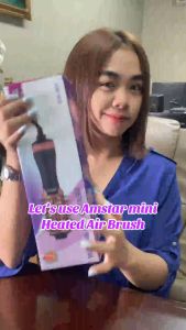 Amstar 1200W Heated Volumizing Brush | Travel Hot Air Blower | Non-Rotating Styling Tool