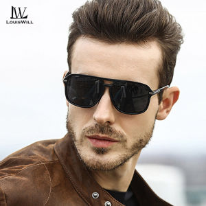 LouisWill แว่นตากันแดดโพลาไรซ์สำหรับผู้ชายแว่นตากันแดดแว่นกันแดดกรอบสี่เหลี่ยมดีไซน์แบบคลาสสิกแว่นตากันแดด UV400วิสัยทัศน์ชัดเจนแว่นตาใส่วิ่งขี่จักรยานสำหรับผู้ชายและผู้หญิง