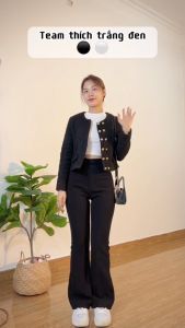 Quần Ống Loe 2 Khuy Dáng Dài]❣FREESHIP❣ Siêu Hack Dáng-Vải Co Giãn Mềm Mướt-Hàng Thiết Kế Full Size.