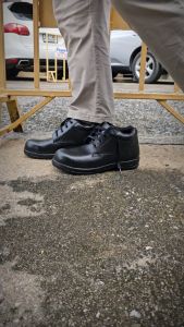 รองเท้าเซฟตี้ รองเท้านิรภัย PANGOLIN (แพงโกลิน) พื้นยางหล่อ(Rubber) แบบหุ้มข้อ รุ่น0027R สีดำ