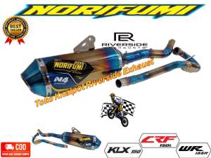 Knalpot Racing Norifumi N4 Blue Gold Moon pnp Klx Dtracker Crf Wr 155