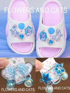 Princess Style Indoor Slippers Anti-Slip Beach Blue Baby Slippers Summer New Childrens Cotton Slippers Comfortable Slip-On Shoes