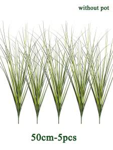 Artificial Reed Grass Large Fake Onion Grass Plants Tropical Green Plants Leaves Bouquet PVC Grass For Wedding Garden Offic
