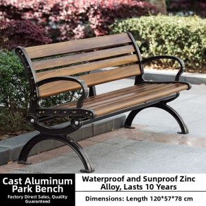 MOLORE | Outdoor Public Wooden Bench with Backrest
