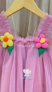 Dress Tile Import Anak Perempuan Gaun Pesta Mini Tutu Pink Tulle