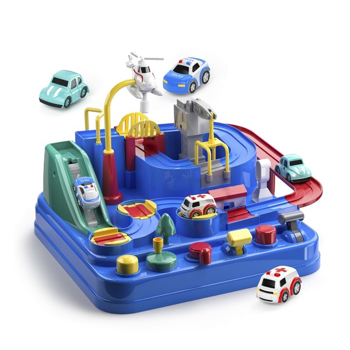 KiddoZone Kids Race Track Toys For Boy Car Adventure Toy For  Years Old Boys Girls, Puzzle Rail Car, City Rescue Playsets Magnet Toys W/ 
