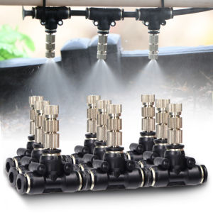 0.15-0.8mm Tee Low-pressure Misting Nozzles Garden Irrigation Atomization Sprayers Built-in Filter Screen Quick Insert Slip Lock