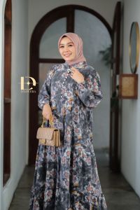 (13) DLOVERA DAISI DRESS Baju Dress Gamis Wanita Muslimah Pattern Cantik Daisy Dress by DLovera. Nazra.Sha