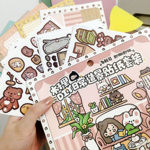 Muzili DIY Daily Chinese Ancient Style Landscaping Washi Stickers Cutting-Free Notebook Character Material Handmade Creative Stickers