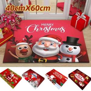 Merry Christmas Santa Claus Home Entrance Decoration Carpet Door Mat Non-Slip Hallway Bedroom Bathroom Mat