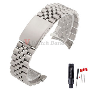 19mm 20mm 21mm Curved End Stainless Steel Watch Bands for Rolex DATEJUST for Jubilee Solid Strap Bracelet Men Woman Watchband
