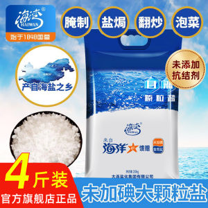 Large Grain Salt Natural Sea Salt No Iodine Anti-Caking Agent Free Big Bag Pickle Making Home Use Sea Salt 2000g Bag