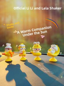 Cute Wobbling Car Interior Decoration Resin Stress Relief Toy Carriage Front Dashboard Mounting Soft Plush Car Spring Loaded Toy