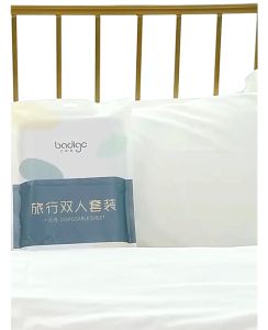 [SG Stock]Travel Disposable Bed Sheets Set & Towel Set  Pillow Cover Single Double Set Hotel Bedsheets