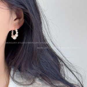 ต่างหูไข่มุกสไตล์ฝรั่งเศสหรูหราแบบไม่ต้องเจาะ ต่างหูแบบมีคลิปสำหรับผู้หญิง ดีไซน์หรูหรา เครื่องประดับแฟชั่น