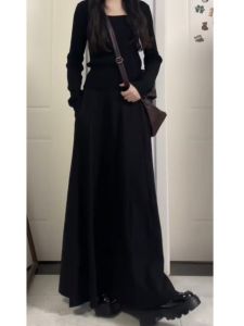 Váy Chữ a Xếp Ly Dài Cạp Cao Cho Nữ Mùa Xuân 2025 Dáng Chữ a Váy Midi Váy Dài Thường Ngày Thoải Mái