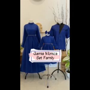 Gamis Monica Couple Coksu | Baju Katun Anak Perempuan & Dewasa Seragam Lebaran Toyobo Terbaru Murah