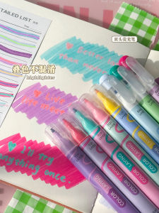 Jelly Colorable Fluorescent Pen Note Taking Markers Non Toxic Double Head Highlighter for Primary And Middle School Students Eye Protection Stationery