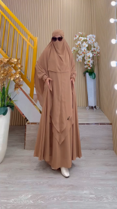 BISA COD! Set Dress/One Set Gamis Syari Kode ASTINI NON Bahan Ceruty Babydoll By Ory AjeZas Collet