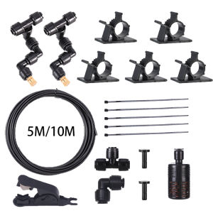 1/4" 6.35MM Watering Spray Nozzle Tee Elbow Aquarium Quick Coupling Water Connector Pipe cutting knife 4/6mm Hose Irrigation Kit