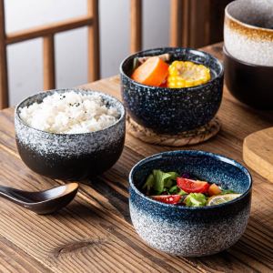 Japanese Style Ceramic Bowl Rice Eating Small Bowl Home Use Creative Single Porcelain Bowl Dining Utensils Set Personal Specialty