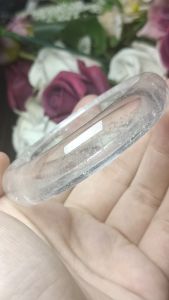 (Certificate) Premium Quality Clear Quartz White Quartz Crystal Bangle 54mm +-（附证书）极品天然白水晶手镯天然无优化超冰透  54mm+-