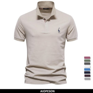 AIOPESON Brand Mens Polo Shirts Cotton Polo Shirts for Men Short Sleeve High Quantity Solid Polo Men New Summer Clothing