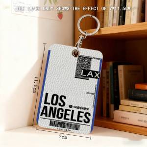 52TOYS | Air Ticket USA City London Paris Tokyo Travel Keyring Leather Card Holder Keychain Community Proximity Card Protective Case
