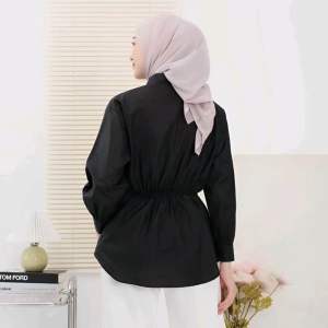 Difa top long slevee atasan wanita katun poplin