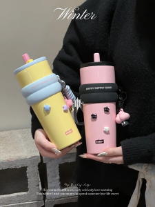 Star+ 710ml Tumbler WIth Straw Ice Cup 316L Stainless Steel Ceramic Liner Insulation Cold and Hot Leak-proof Thermal Flasks
