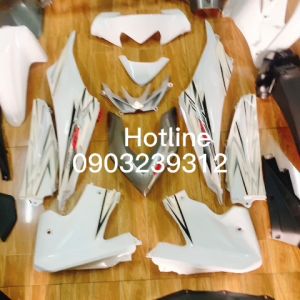 Dàn áo xe Wave RSX 110 màu Trắng Xám -RSX đời 2009-2011 (Tặng Kèm Tem ) -nhựa trắng nguyên sinh cao cấp