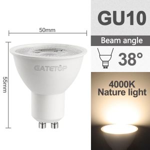 GATETOP | Bộ 5 GU10 LED Spot Light Bulbs 5W-9W Không Nhấp Nháy AC220V/120V Đèn Halogen Thay Thế Cho Nhà Chiếu Sáng Định Hướng