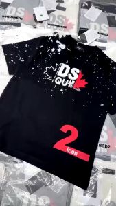 Áo Thun Nam Nữ Cộc Tay DSQ Vẩy Sơn Cực Chất - Áo Phông DSQ Hottrend Top Cổ Tròn Hot Trend