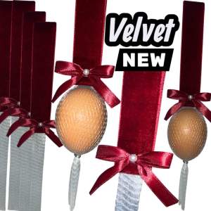 30 Pcs Handmade Premium Red Velvet Hanging Egg Doorgift