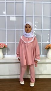Others Muslim setelan anak crinkle perempuan 1-12 tahun terbaru kekinian