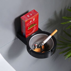 Creative Wall-Mounted Toilet Ashtray Home Living Room Bathroom Toilet Anti-Dust Ashtray with Lid Luxury High Plastic Decorative Ashtray