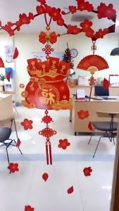 Bộ Decal Đón Năm Mới May Mắn Tài Lộc - Decal Dán Tường Kính Trang Trí Tết Nhiều Mẫu DGH-460