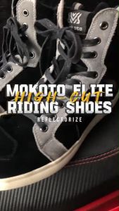 MOKOTO ELITE SERIES HIGH CUT RIDING SHOES WITH GAMUZA RUBBER BODY AND REFLECTIVE LINES SPEEDMOTO