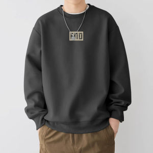 JIANMUJI | Round Neck Loose Casual Long Sleeve Basic Sweatshirt