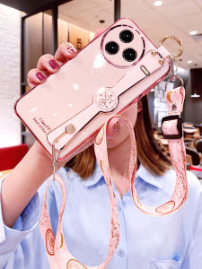 เคสโทรศัพท์ซิลิโคนพร้อมสายรัดข้อมือสำหรับ Xiaomi POCO F7 pro ป้องกันการตกหล่นแบบนุ่มพร้อมสายสะพายข้างสำหรับผู้หญิง รุ่นใหม่ ดีไซน์หรูหรา