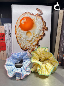 Sweet Girl Double Layer Plaid Hair Tie Duye Diiko Original Design Fabric Hair Accessory for Teens Fashionable Hair Bands