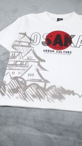 Oversize OSAKA Kaos Anak Cotton Combed Premium Usia 4-10 Tahun Sablon Plastiol