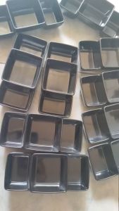 Chén chấm 3 ngăn melamine Fataco nâu bóng / đen bóng / trắng bóng - C 107: 14.0 x 6.0 x 3.9 cm