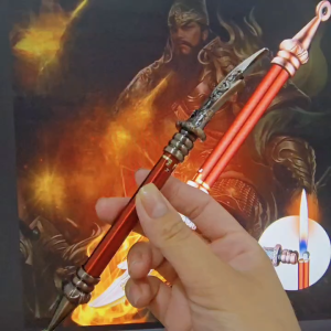 Bật Lửa Gas Hình Cây Đao Quan Công ( Thanh Long Quyển Nguyệt Đao) ( Xài Gas - Tặng Kèm Đá + Thẻ Bài Đa Năng)